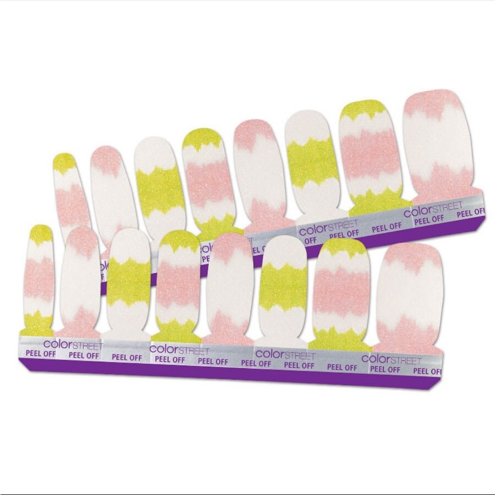 *Retired* Color Street: To Dye For | Easter Spring Pastel Green Pink White - Picture 8 of 8